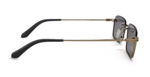 Side view of Seneca bronze rectangle sunglasses with grey lenses from Vediview