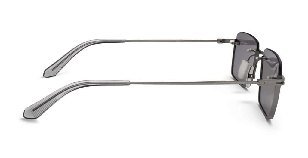 Side view of Seneca gun rectangle sunglasses with grey lenses from Vediview