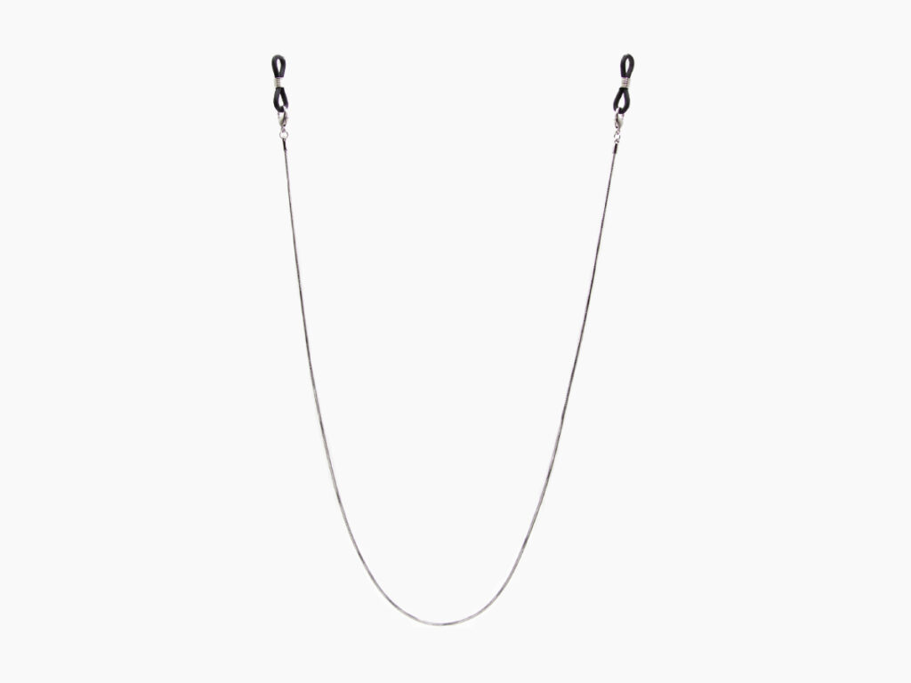 Front view of the silver stainless steel snake chain from Vediview