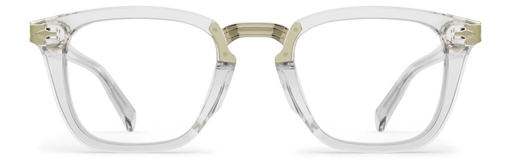 Front view of Baldwin clear rectangle eyeglasses from Vediview