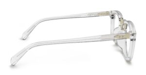 Side view of Baldwin clear rectangle eyeglasses from Vediview