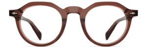 Front view of Beckett red round eyeglasses from Vediview
