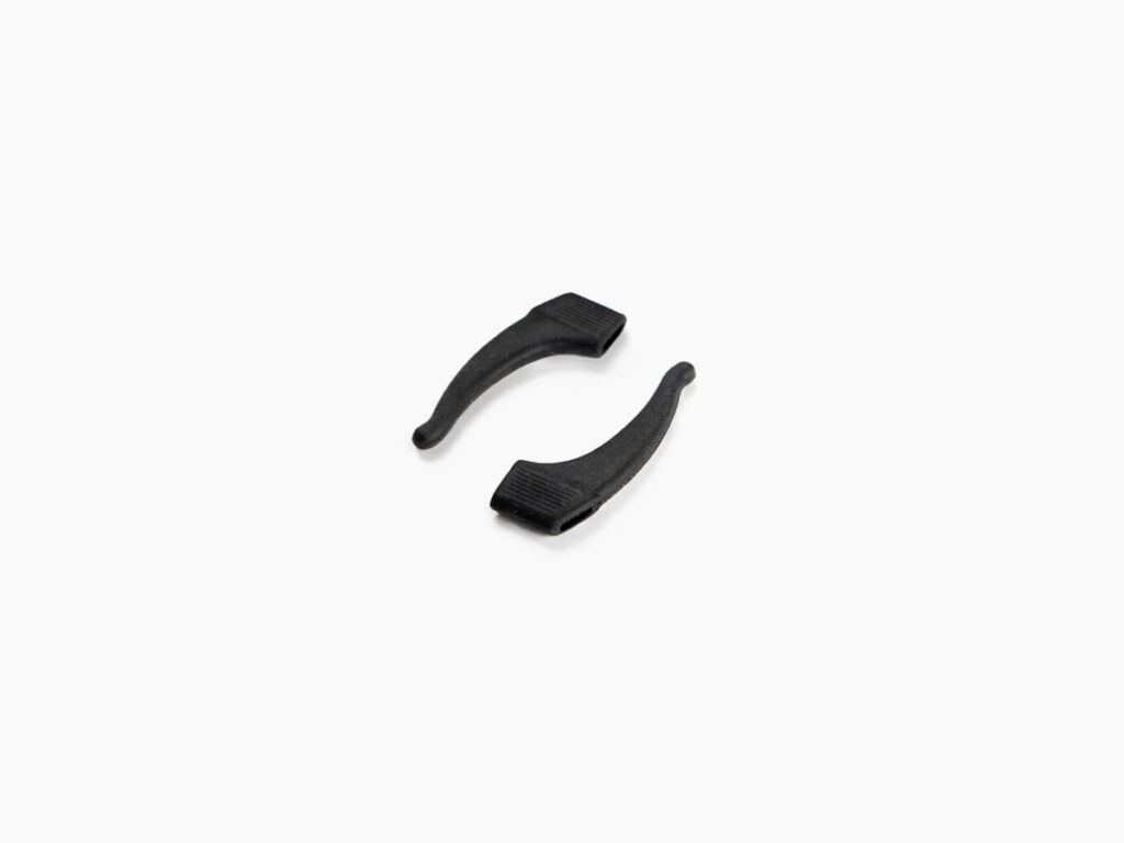 Front view of the black silicone ear grips from Vediview
