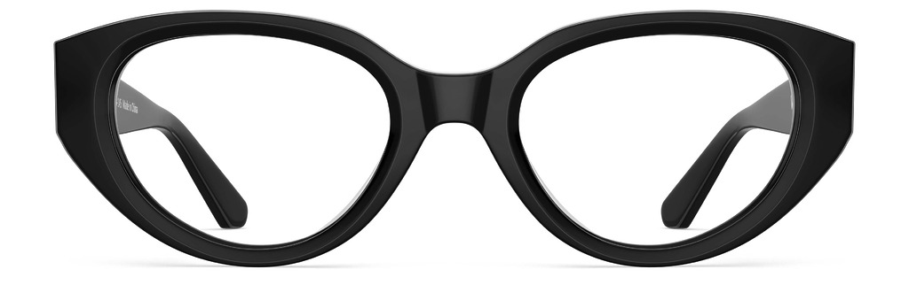 Front view of Garcia black oval eyeglasses from Vediview