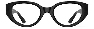 Front view of Garcia black oval eyeglasses from Vediview