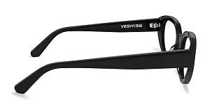 Side view of Garcia black oval eyeglasses from Vediview