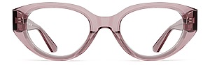 Front view of Garcia pink oval eyeglasses from Vediview