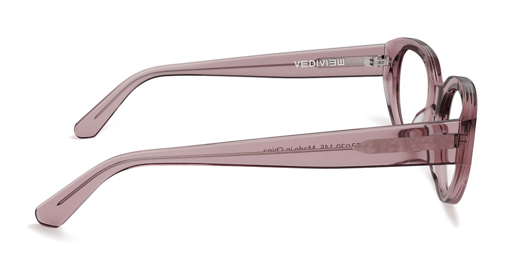 Side view of Garcia pink oval eyeglasses from Vediview