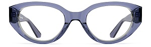 Front view of Garcia purple oval eyeglasses from Vediview