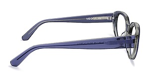 Side view of Garcia purple oval eyeglasses from Vediview