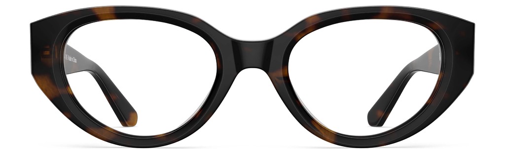 Front view of Garcia tortoise oval eyeglasses from Vediview