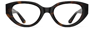 Front view of Garcia tortoise oval eyeglasses from Vediview